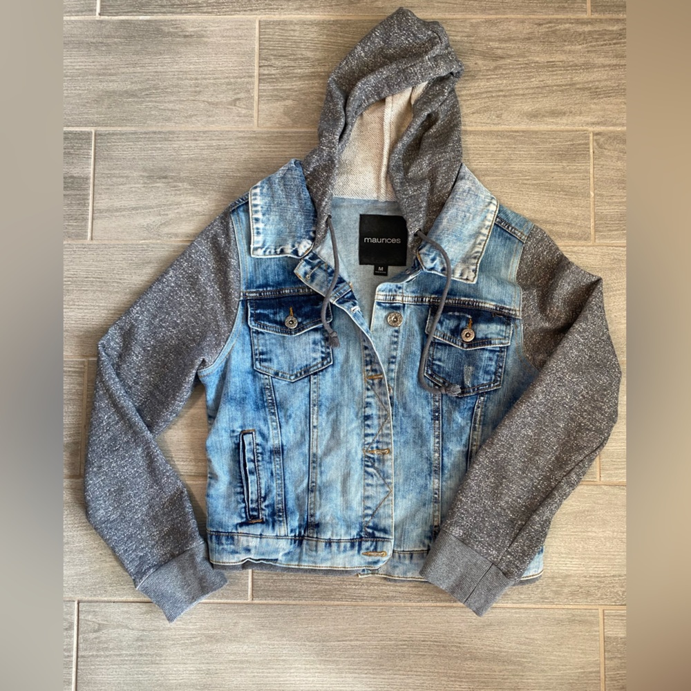 Maurice’s Cropped Hooded Jean Jacket